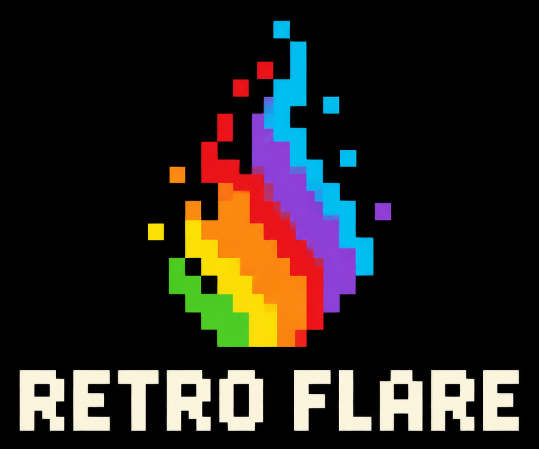 Retroflare - pixel flame logo